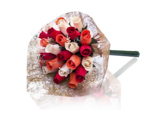 BUCHET DE TRANDAFIRI DIN LEMN "CHERRY"