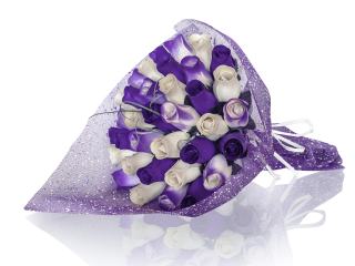 BUCHET DE TRANDAFIRI DIN LEMN "VIOLET"